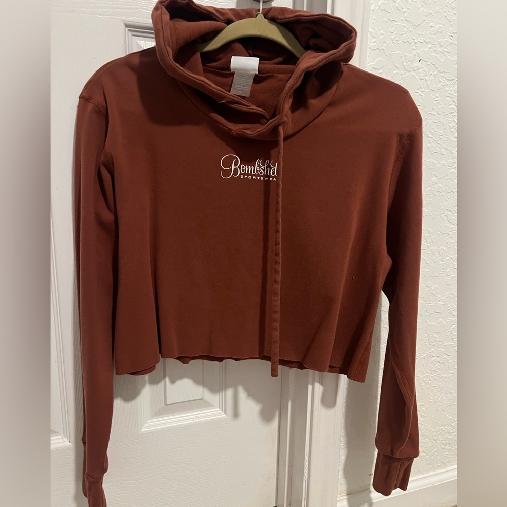 Brown Cropped Hoodie